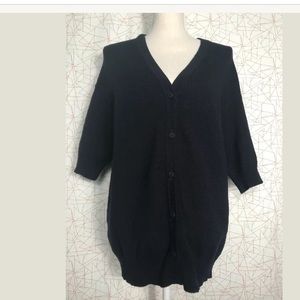 MARNI 100% CASHMERE BLACK BUTTON UP HALF SLEEVE